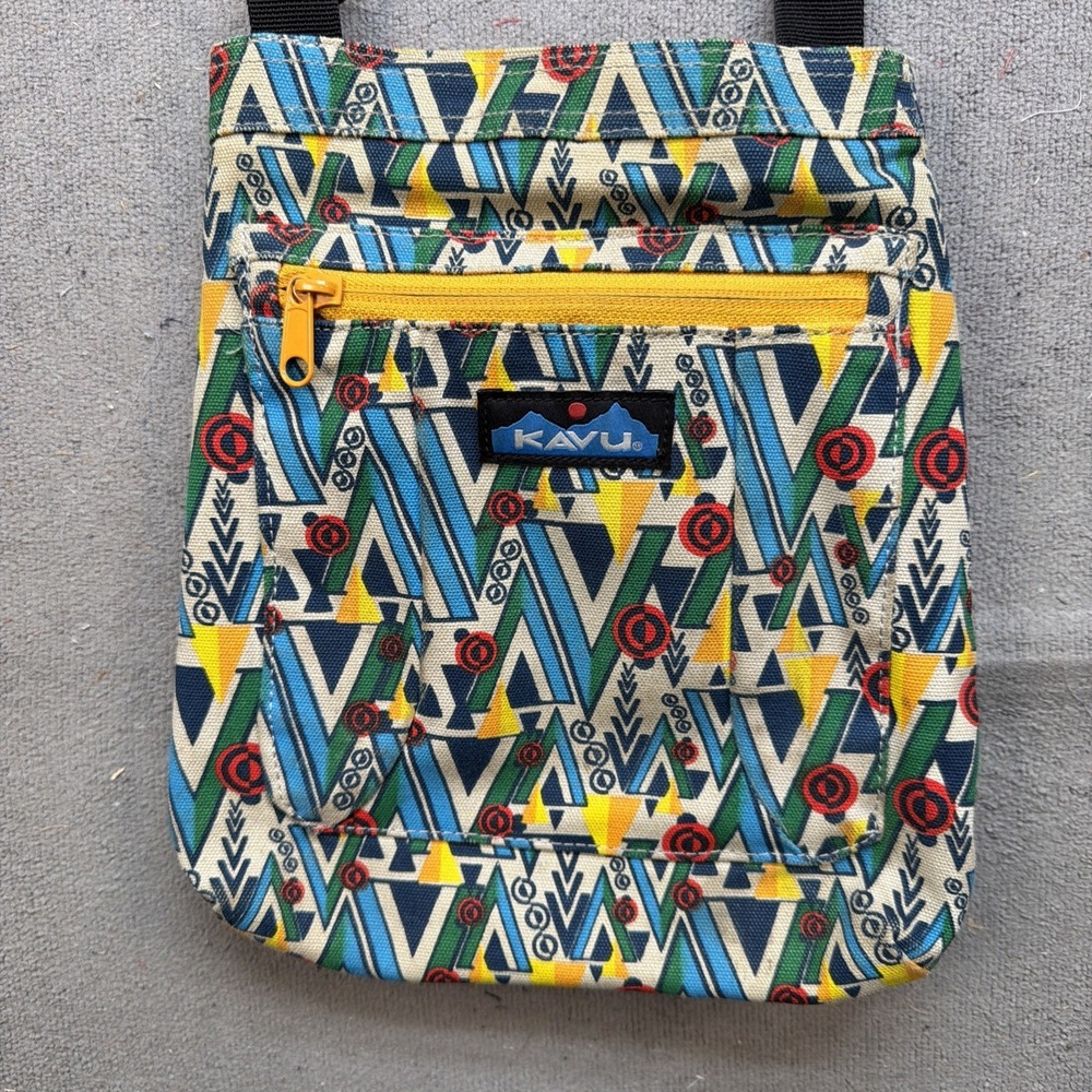 Kavu Crossbody Bag Geometric Print Canvas‎ Festival Shoulder Purse